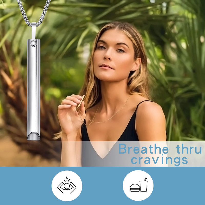 Stainless Steel Mindful Breathing Necklace - Anxiety Relief
