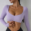QINACTIVE Women’s Long Sleeve Yoga Crop Top