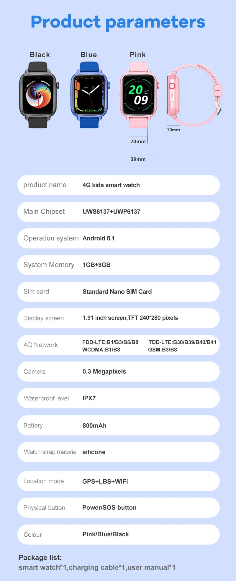 4G Smart Watch for Kids