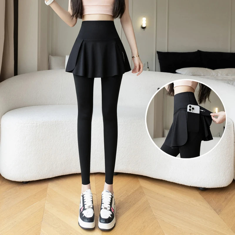 Women’s Thermal Fleece Lined Leggings – High Waisted Winter Workout Tights with Pockets