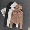 Women's Hooded Fitness Jacket – Quick-Dry Long Sleeve Sports Cardigan