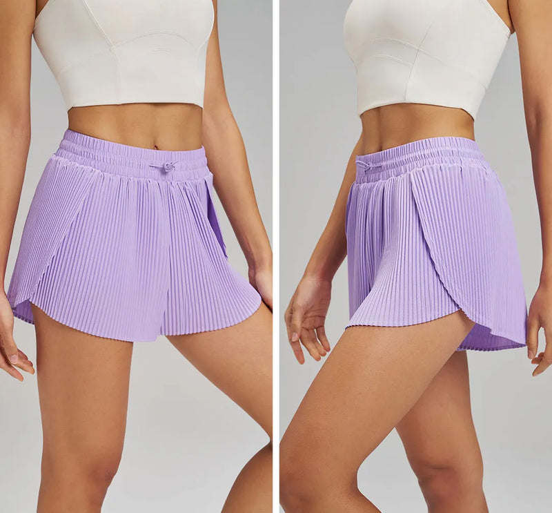 Fitness Fake Two-Piece Pleated Skirt Pants