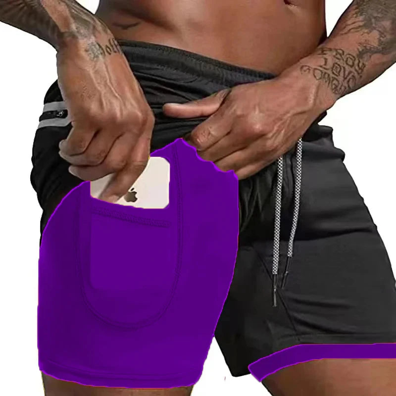 Men’s 2-in-1 Running & Training Shorts – Summer Double-Layer Sportswear