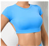 Women's Backless Muscle Back Sports Tee – Open Back Workout Yoga Training T-Shirt