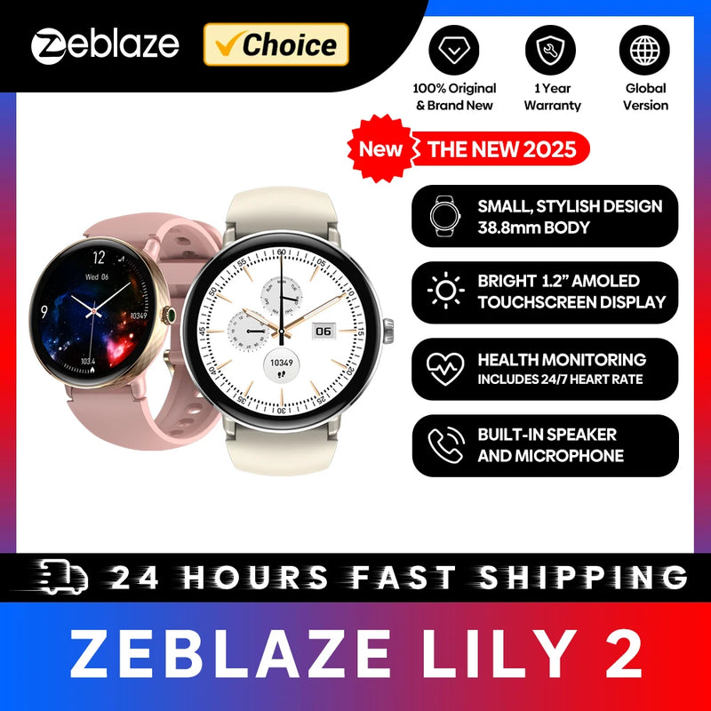NEW 2025 Zeblaze Lily 2 Voice Calling Female Smartwatch