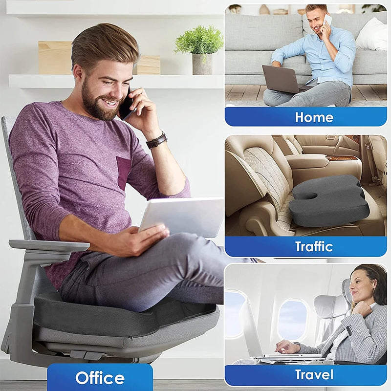 Orthopedic Memory Foam Seat Cushion – U-Shaped Comfort & Support
