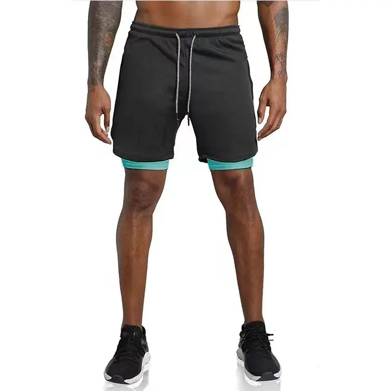 Men’s 2-in-1 Running & Training Shorts – Summer Double-Layer Sportswear