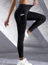 Solid Color High Waist Leggings with Side Pockets – Women's Push-Up Yoga & Fitness Pants
