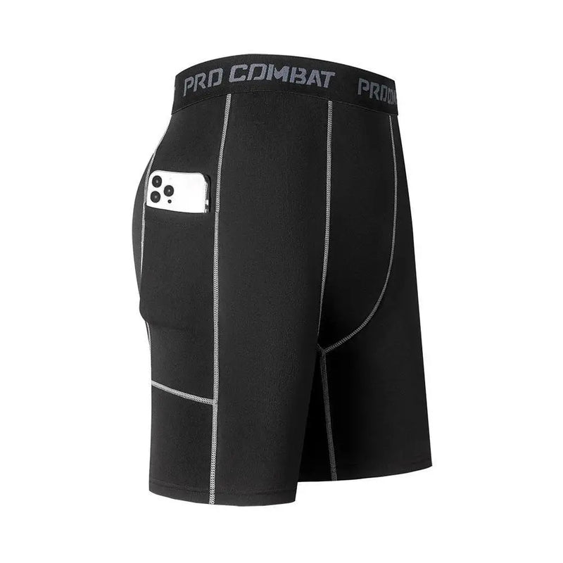 Men's Compression Running Shorts – Quick-Dry Athletic Training Shorts with Pocket