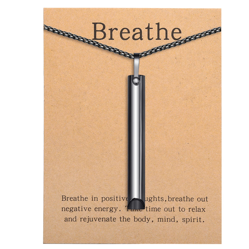 Stainless Steel Mindful Breathing Necklace - Anxiety Relief