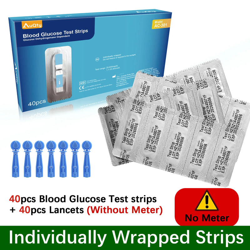Blood Glucose Meter with Individually Wrapped Glucose Test Strips Glucometer Kit