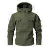 Men’s Camouflage Softshell Tactical Jacket – Hooded Waterproof Fleece Outdoor Coat