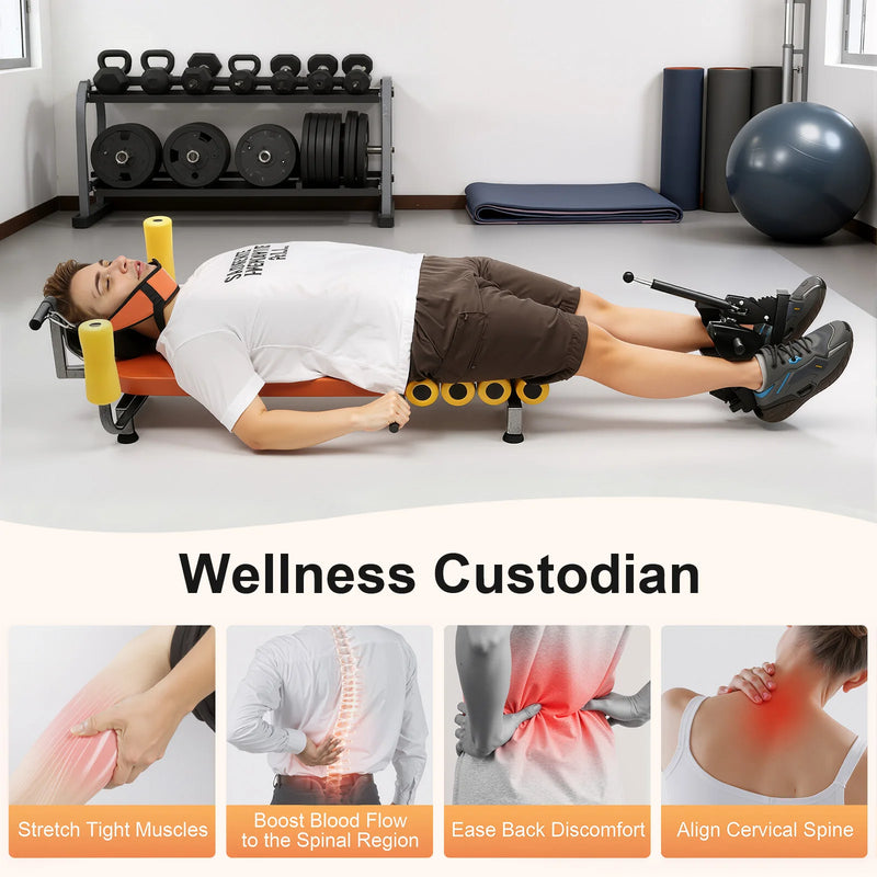 Adjustable Back & Neck Stretch Bench – Spinal Stretching Workout Table