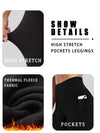Women’s Thermal Fleece Lined Leggings – High Waisted Winter Workout Tights with Pockets