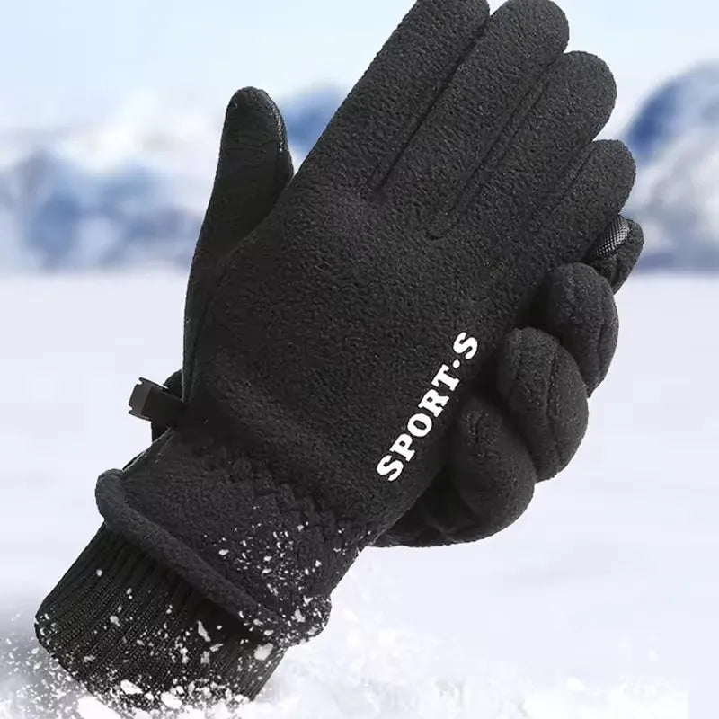 Unisex Fleece Winter Gloves – Touchscreen-Compatible, Anti-Slip Outdoor Gloves