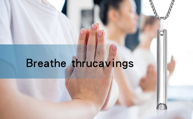 Stainless Steel Mindful Breathing Necklace - Anxiety Relief