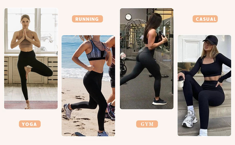2 Pack Women’s High Waisted Seamless Butt Lifting Yoga Leggings