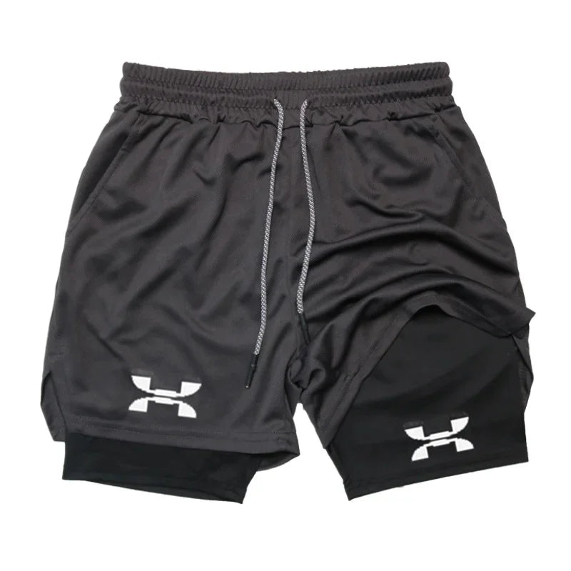 New Running Shorts Men Gym Sports Shorts 2-in-1