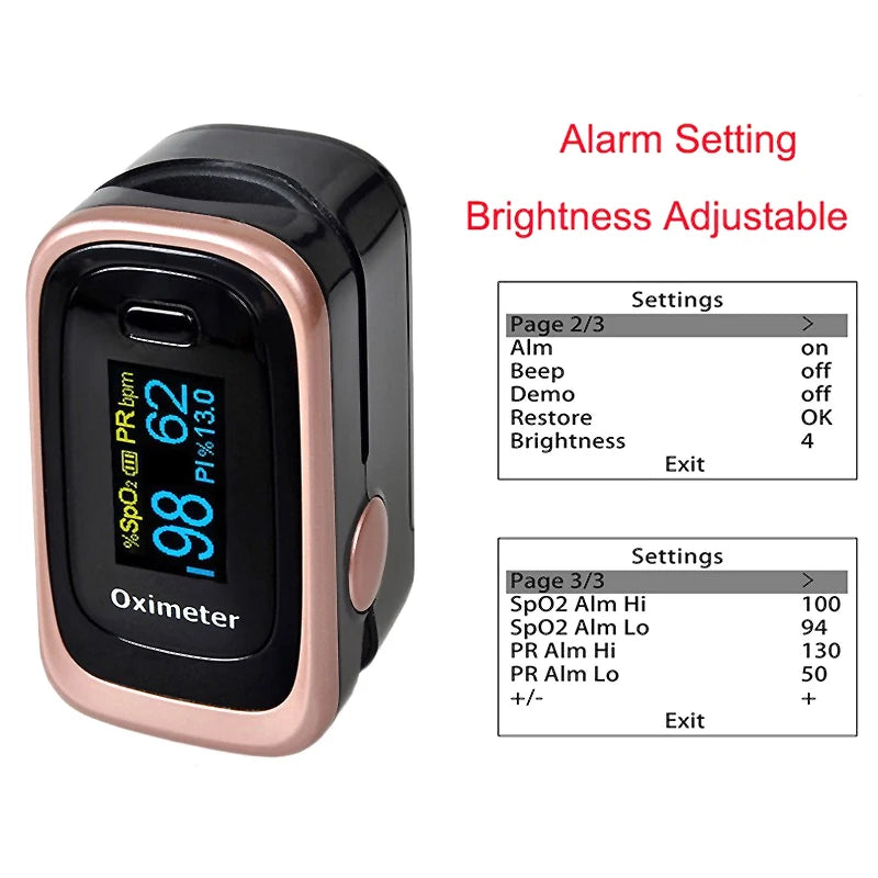 Medical Finger Pulse Fingertip OLED Portable Oximeter