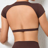 Women's Backless Muscle Back Sports Tee – Open Back Workout Yoga Training T-Shirt