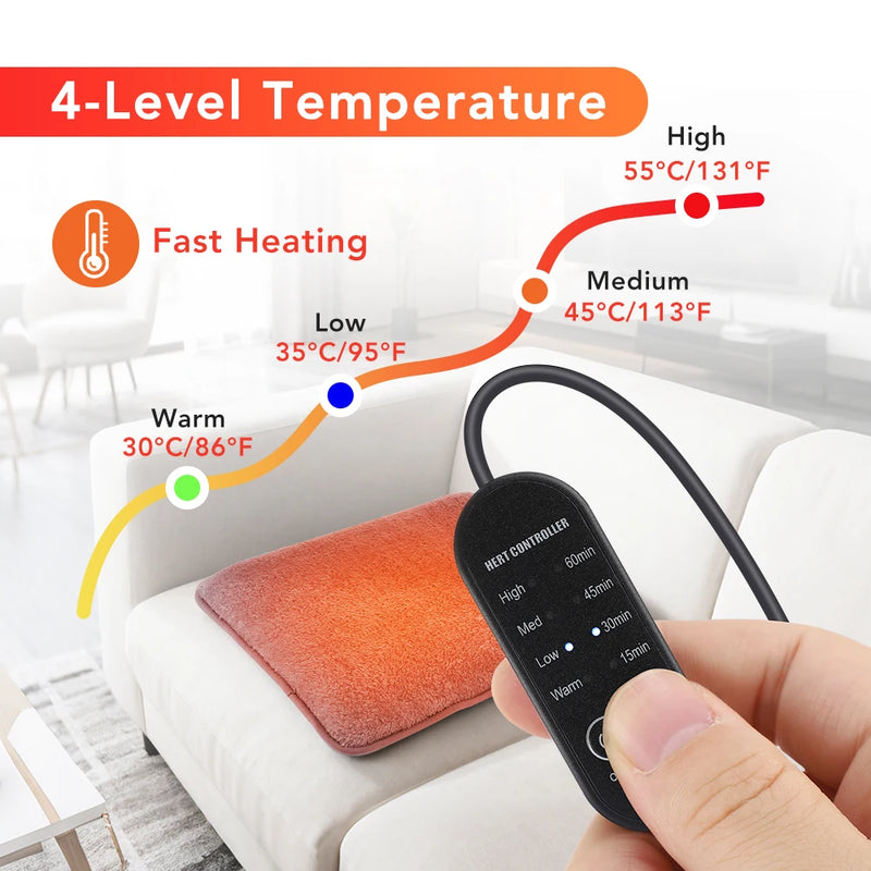 USB Heated Seat Cushion with 4 Temperature Settings – Winter Heating Mat for Car, Office & Home
