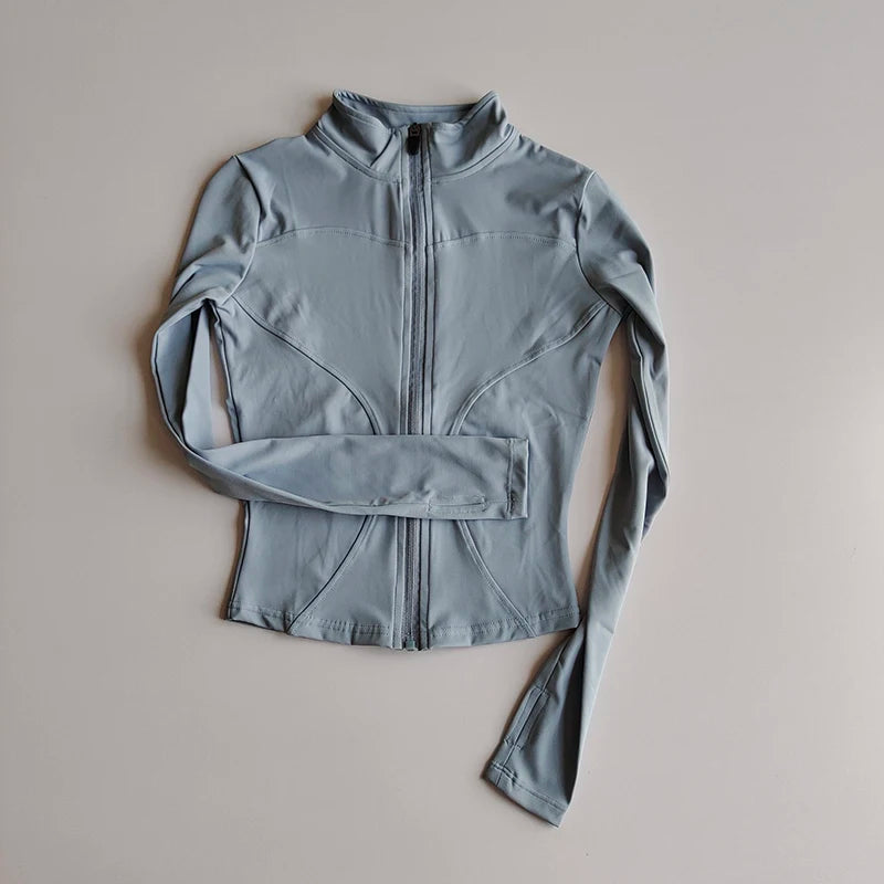Women’s Slim Fit Zip-Up Yoga Jacket – Quick Dry Fitness Top