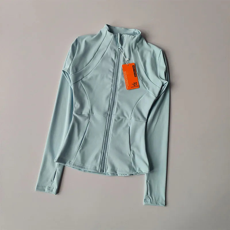 Women’s Slim Fit Zip-Up Yoga Jacket – Quick Dry Fitness Top