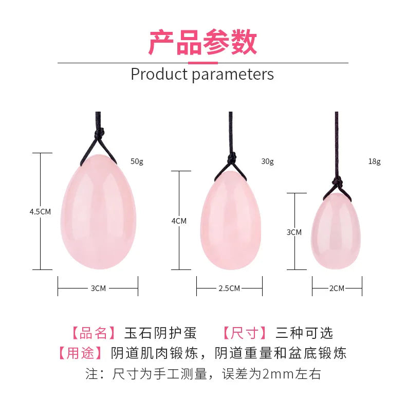 100% Pure Natural Quartz Yoni Egg Set Kegel Exerciser Balls