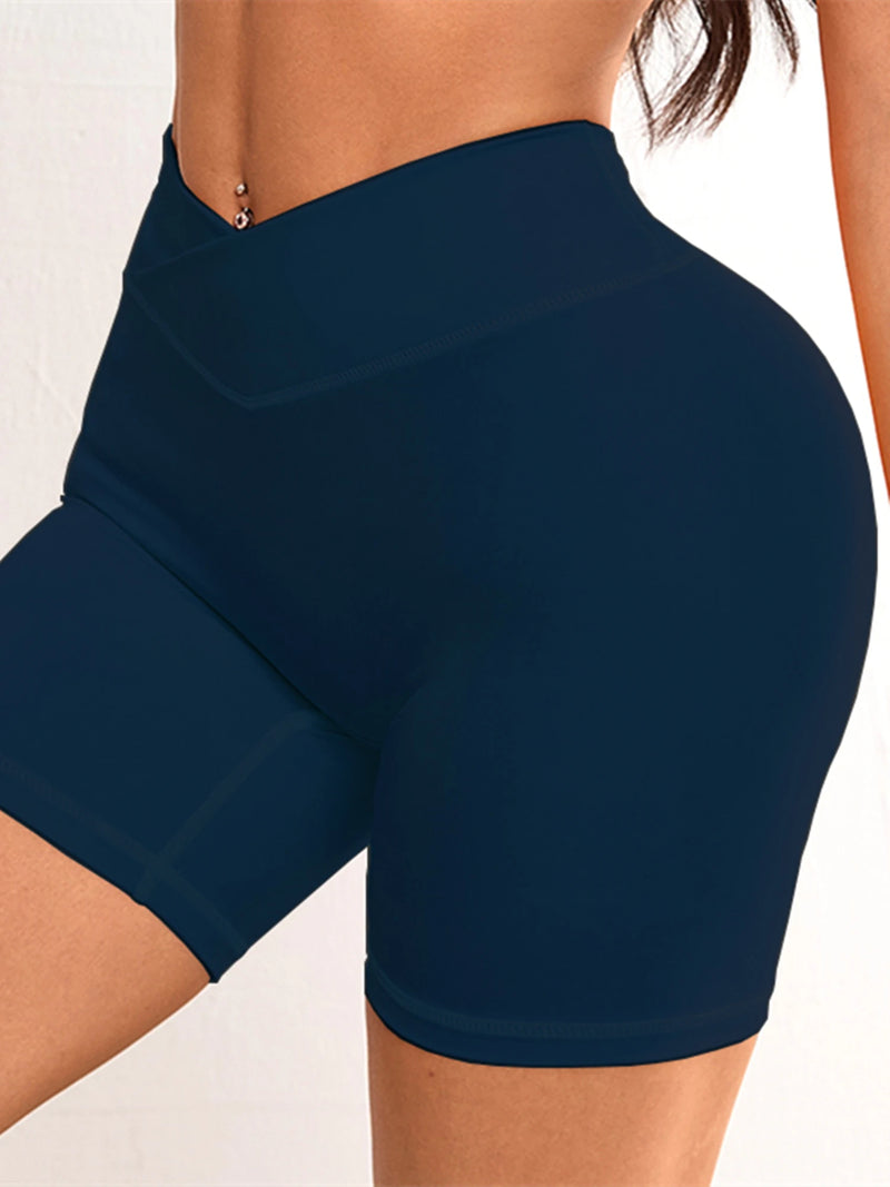 Women V Cross Waist Yoga Shorts