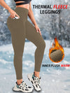 Women’s Thermal Fleece Lined Leggings – High Waisted Winter Workout Tights with Pockets
