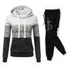 Women’s Printed Color Block Hoodie & Sweatpants Set