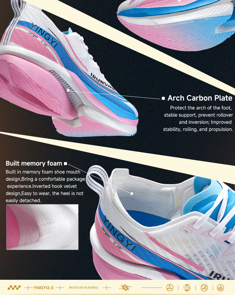 Carbon Plate Marathon Running Shoes – Lightweight Racing Sneakers with Stable Support & Cushioning