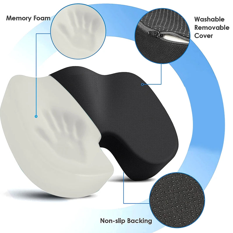 Orthopedic Memory Foam Seat Cushion – U-Shaped Comfort & Support