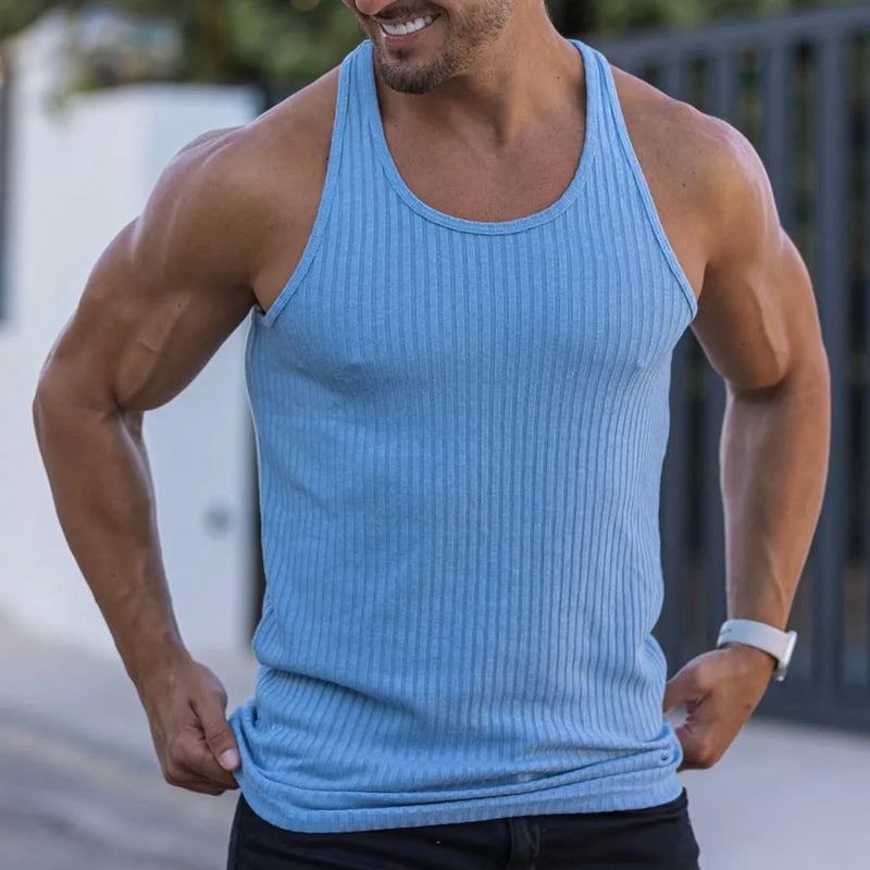 Men’s Stripe Gym Tank Top