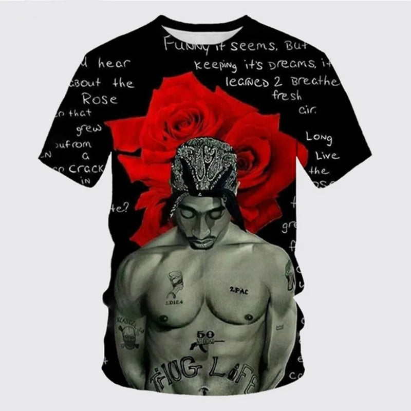Men's Fashion 2Pac Graphic T-Shirts Style 2
