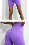 Solid Color Women’s High Waist Fitness Shorts