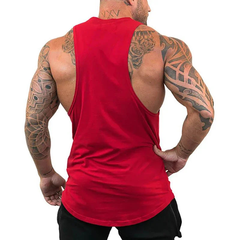 Men’s Red Spider Print Gym Tank Top – Breathable Sleeveless Bodybuilding Shirt