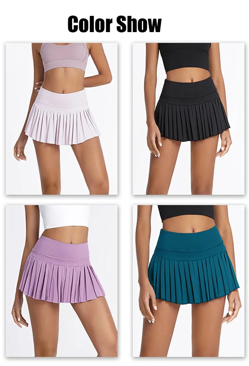 Summer Women’s Tennis Pleated Skirt with Inner Shorts