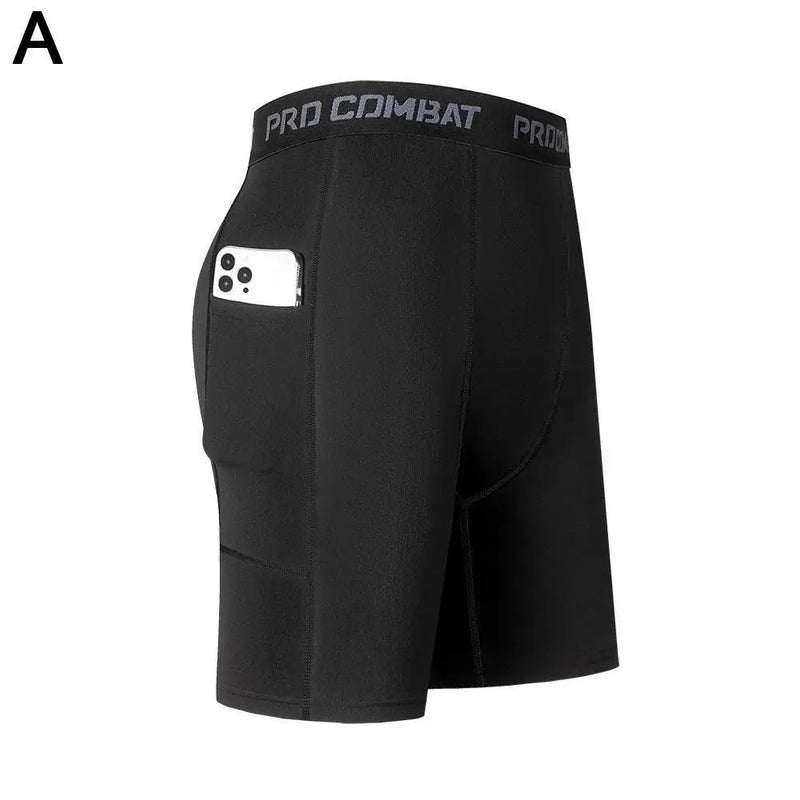 Men's Compression Running Shorts – Quick-Dry Athletic Training Shorts with Pocket