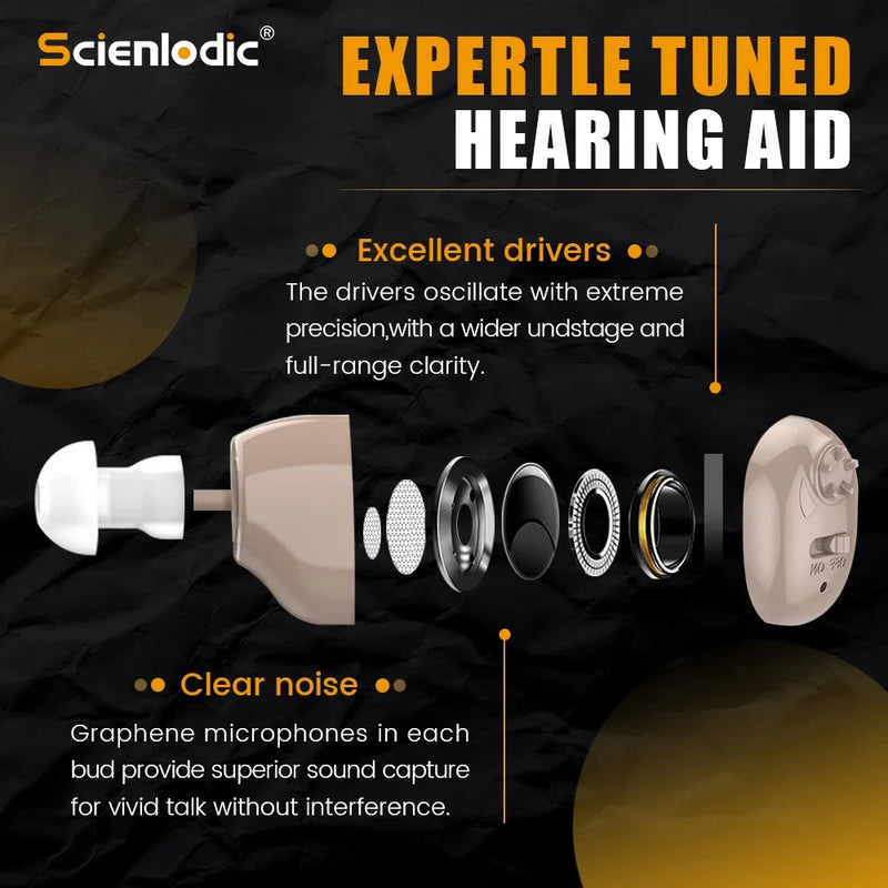 Rechargeable ITE Ear Hearing Aid for the Elderly