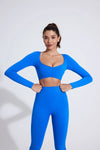 QINACTIVE Women’s Long Sleeve Yoga Crop Top