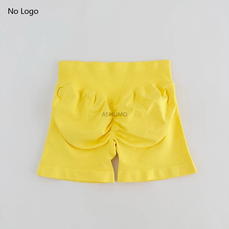 ARFTE Butt-Lifting Low Ribbed Elastic Band  Seamless Yoga-Biker Shorts