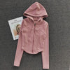Women's Hooded Fitness Jacket – Quick-Dry Long Sleeve Sports Cardigan