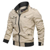 Men’s Vintage Pilot Bomber Jacket – Cotton Cargo Work Coat with Zipper Pockets