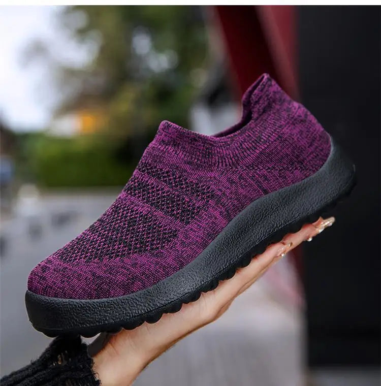 Women's Slip-On Sport Sneakers – Breathable Lightweight Running & Walking Shoes
