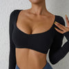 QINACTIVE Women’s Long Sleeve Yoga Crop Top