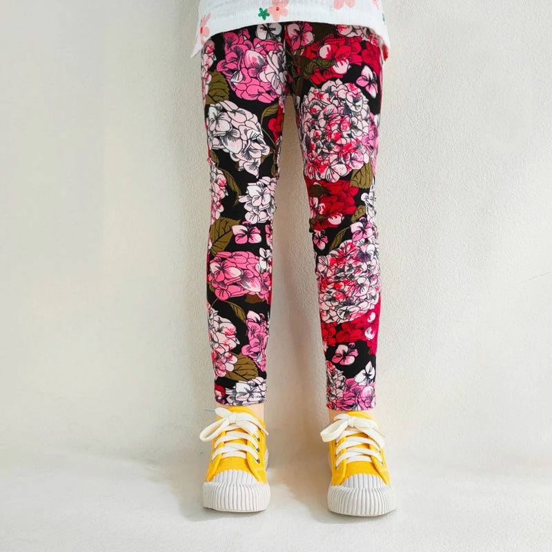 Girls Printed Leggings – Cat, Flower & Leopard Slim Pants (Sizes for 2–11yrs.)
