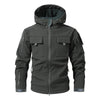 Men’s Camouflage Softshell Tactical Jacket – Hooded Waterproof Fleece Outdoor Coat