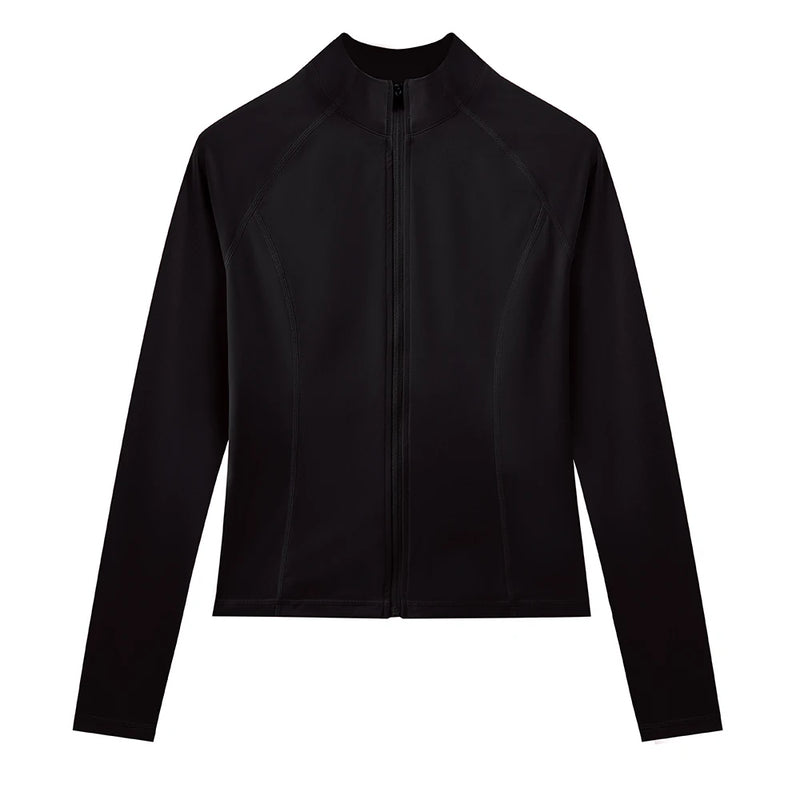Women’s Zipper Sports Jacket & High-Waist Leggings Set