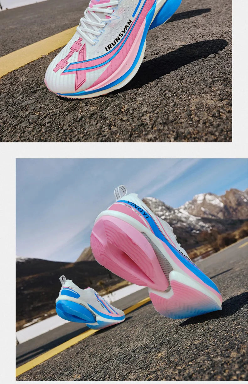 Carbon Plate Marathon Running Shoes – Lightweight Racing Sneakers with Stable Support & Cushioning